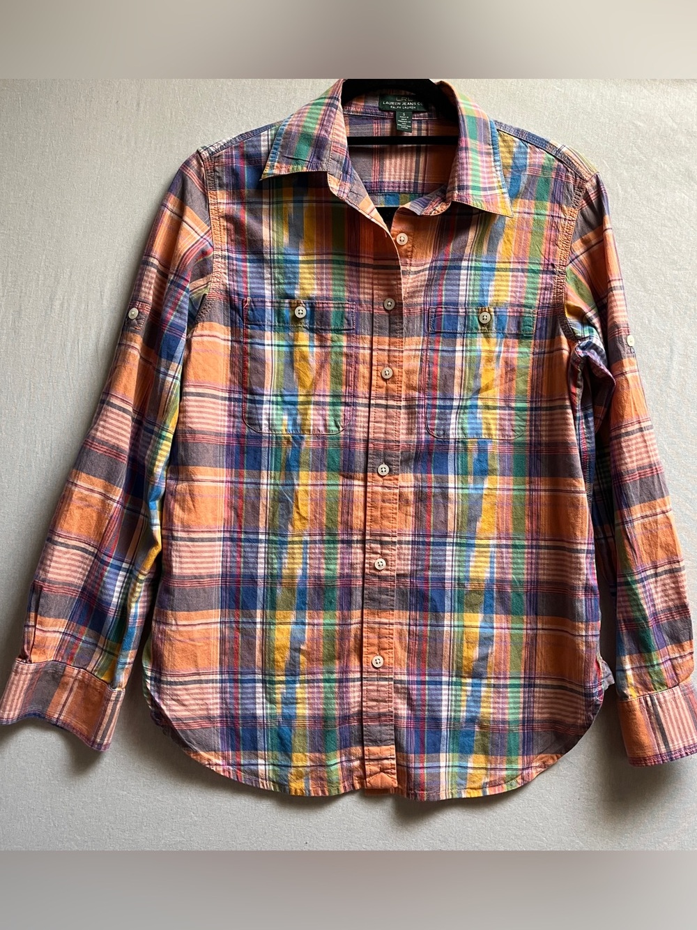 Ralph Lauren Multi-Color Plaid Button-Down Shirt Small